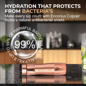 Encorius Pure Copper Water Bottle for Drinking with Jute Carry Bag – Semi Smooth Finish, Leak Proof Lid Handcrafted Ayurvedic Copper Vessel 32 oz Extra Large for Staying Hydrated, Enjoying Health Benefits. (Copy) - Image 8