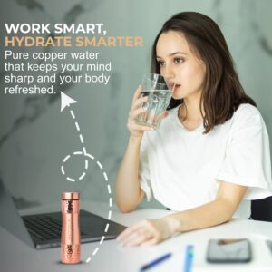 Encorius Pure Copper Water Bottle for Drinking with Jute Carry Bag – Semi Smooth Finish, Leak Proof Lid Handcrafted Ayurvedic Copper Vessel 32 oz Extra Large for Staying Hydrated, Enjoying Health Benefits. (Copy) - Image 10